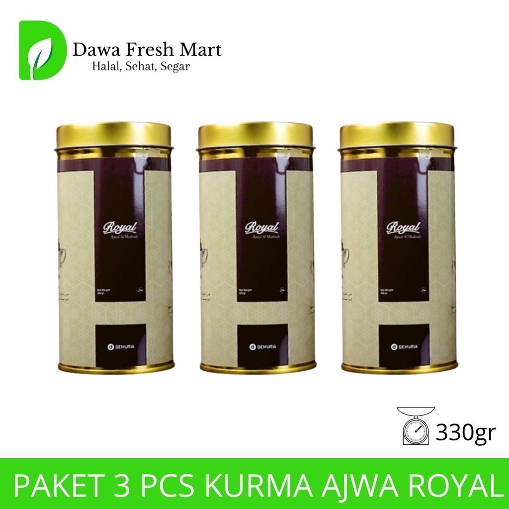 

PAKET HEMAT 3x Kurma Royal Ajwa Al-Madinah 330 gram | Kurma Nabi ASLI
