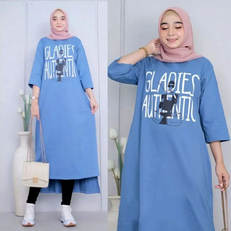 Gladies midi long tunik / pakaian wanita tunik terbaru