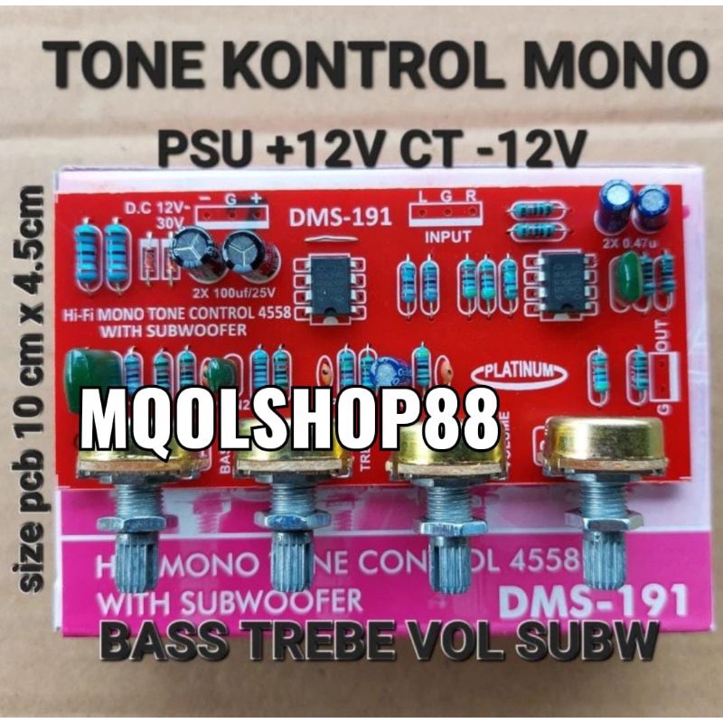 TONE CONTROL MONO SUBWOOFER DMS 191 DMS-191 DMS191 HIFI 4558 PLATINUM