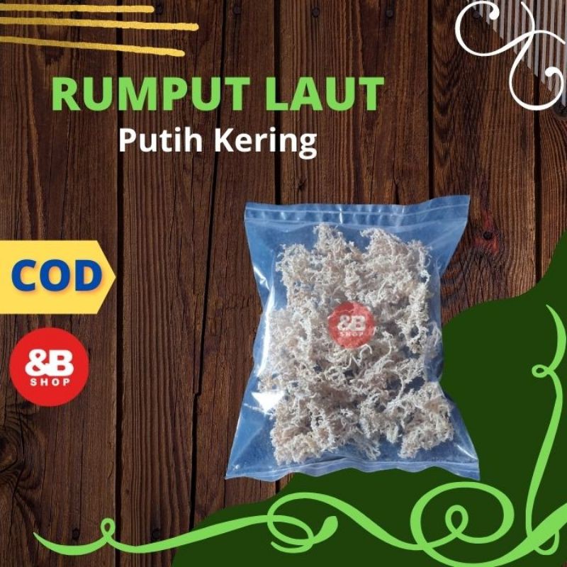 

rumput laut putih kering 100 gram/rumput laut cattoni kemasan 100 gram untuk kesehatan dan diet