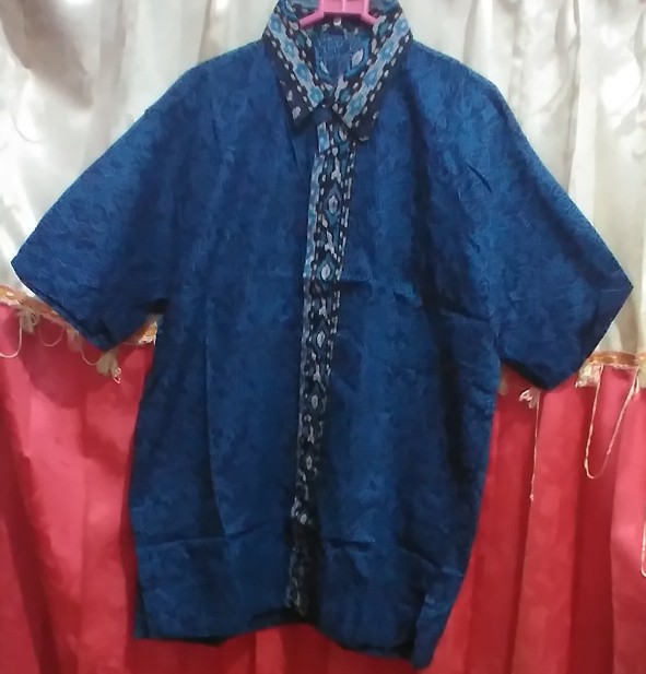 Batik Couple Keluarga Maura Couple Sania Ruffle Ori Ndoro Jowi Dnt Termurah Motif Mega Mendung Biru
