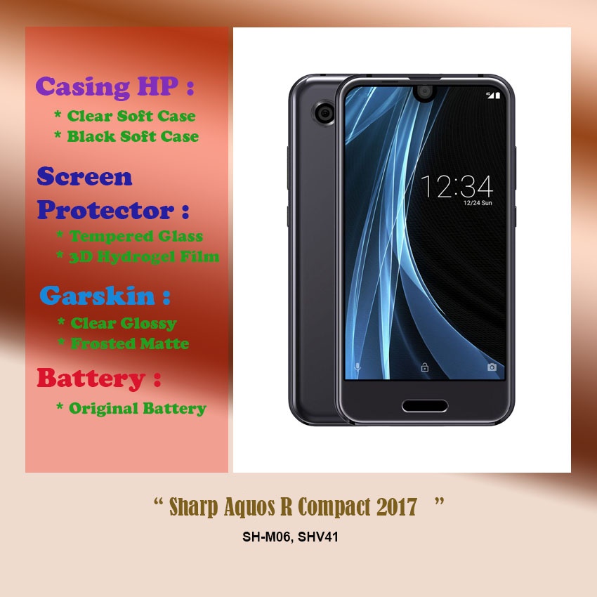 Sharp Aquos R Compact 2017 - 4.9 inch - Case - Screen Protector - Dll