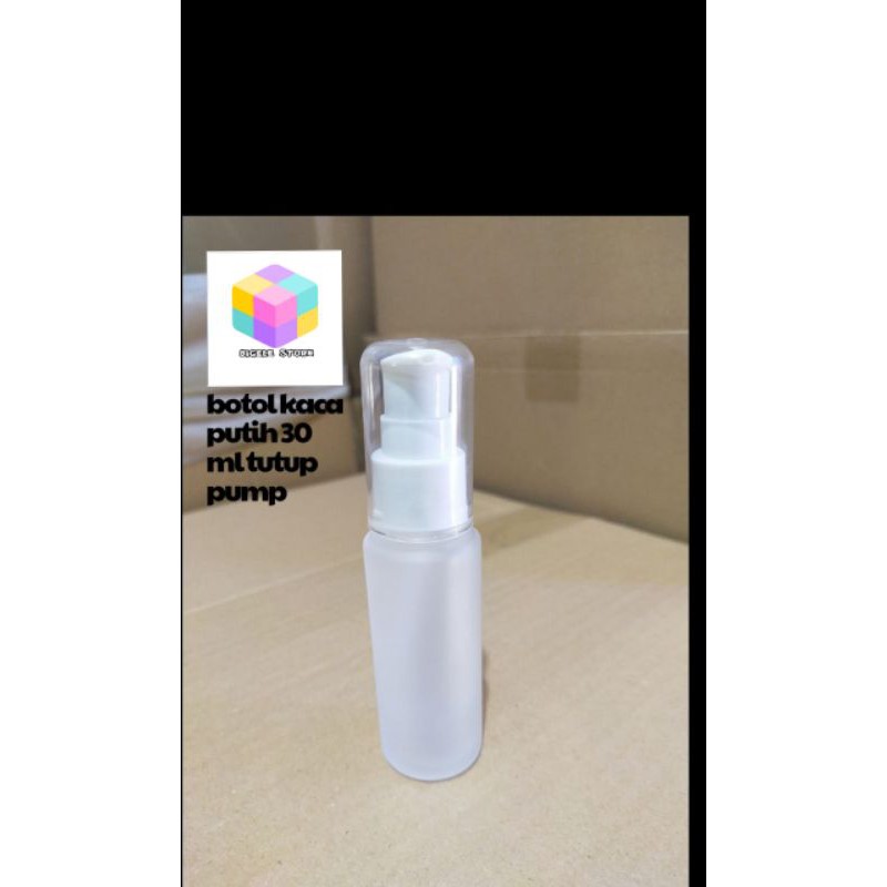 Botol kaca 30 ml tutup Pump