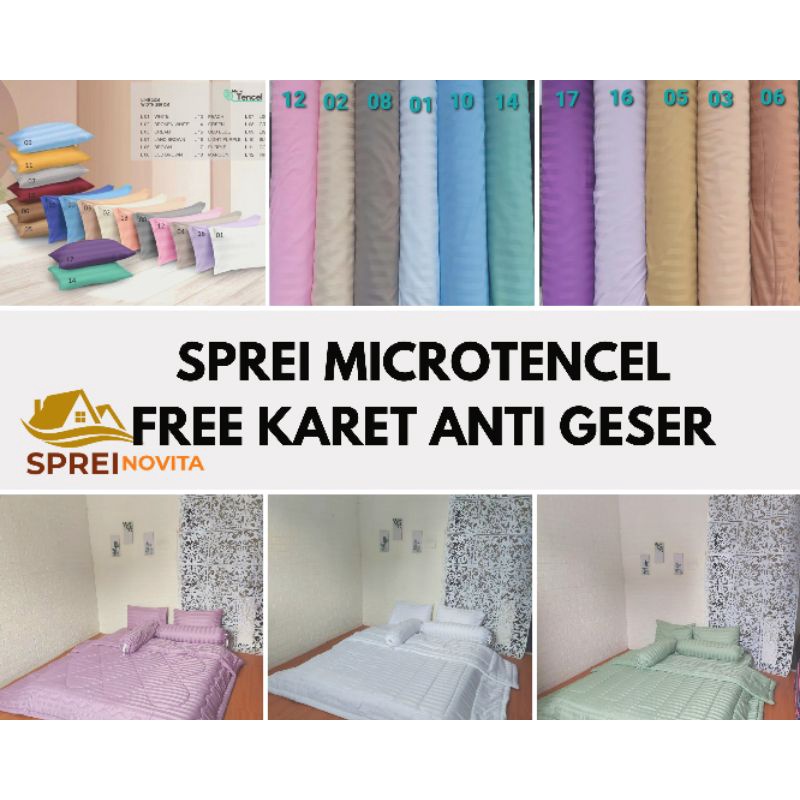 SPREI MICROTEX | SPREI MICROTENCEL MURAH | SPREI MICROTEX FREE KARET ANTI GESER