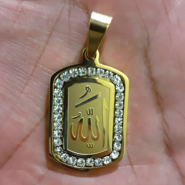 Liontin lafadz Allah titanium stainless steel