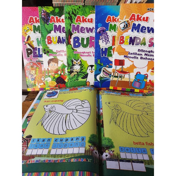 

Seri Mewarnai Besar 48 Halaman dengan Contoh Full colour Paud TK