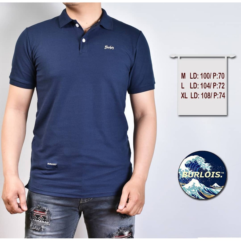 Burlois Polo Shirt Pria Lengan Pendek Pria Polos Kerah