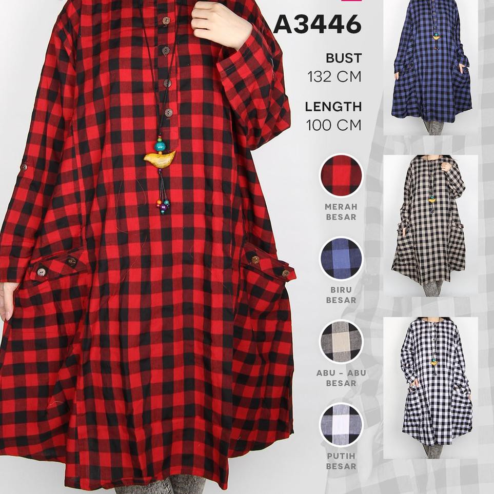 вeѕт ѕellerѕ Maliju Tunik Jumbo Kotak Busui Katun Lengan Serut - A3446..,, ✬