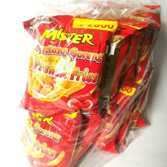 Mister kentang goreng ala french fries  ecer 2000 cemilan enak dan murah ( 10pcs ) lengkap dengan sambal colek