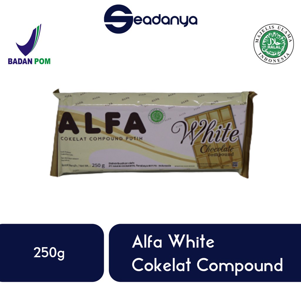

Alfa Chocolate Compound White Cokelat 250 Gram Halal MUI BPOM