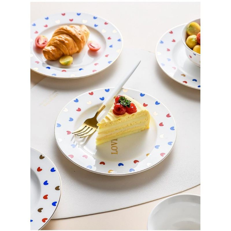 Piring dan mangkuk bahan keramik motif love