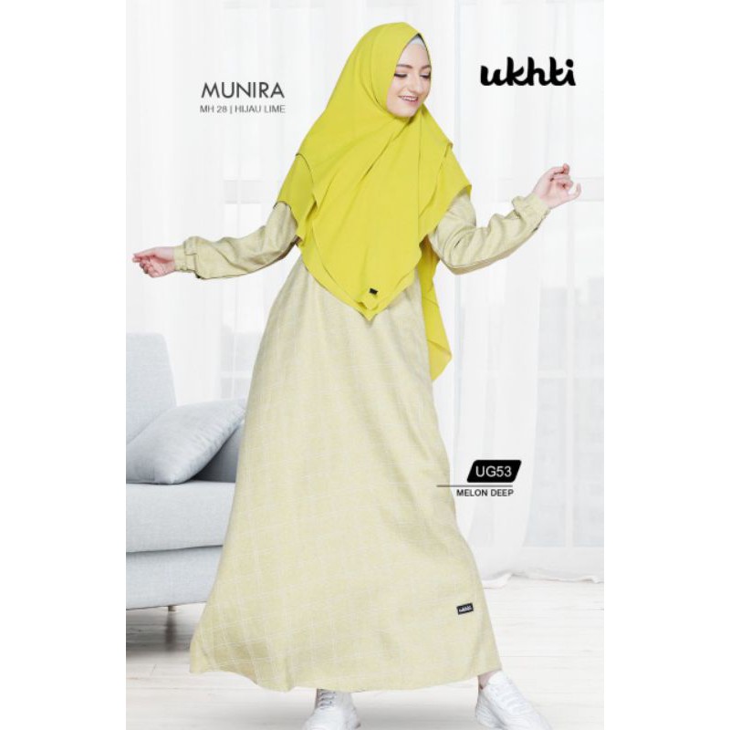 GAMIS DRESS UKHTI TWILL ZARA MOTIF KOTAK UKHTI UG53