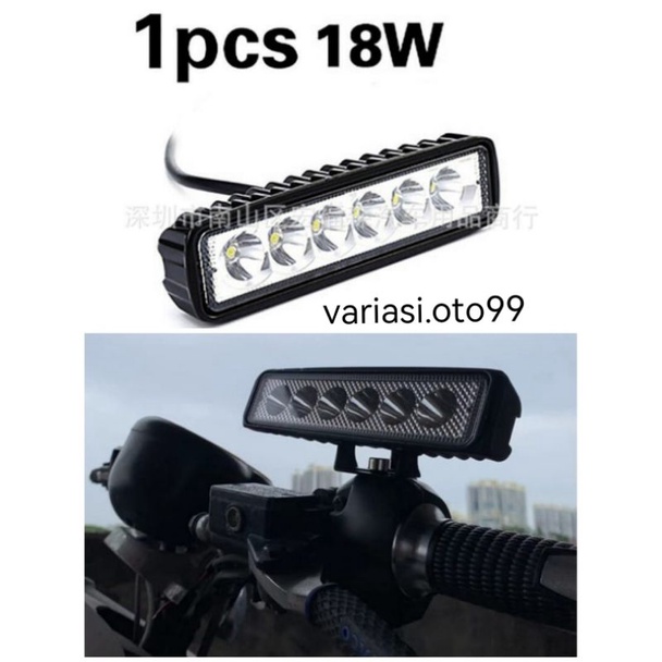 LAMPU TEMBAK SOROT LED BAR CREE 6MATA 18W 12V-24V LAMPU LED MOTOR DAN MOBIL