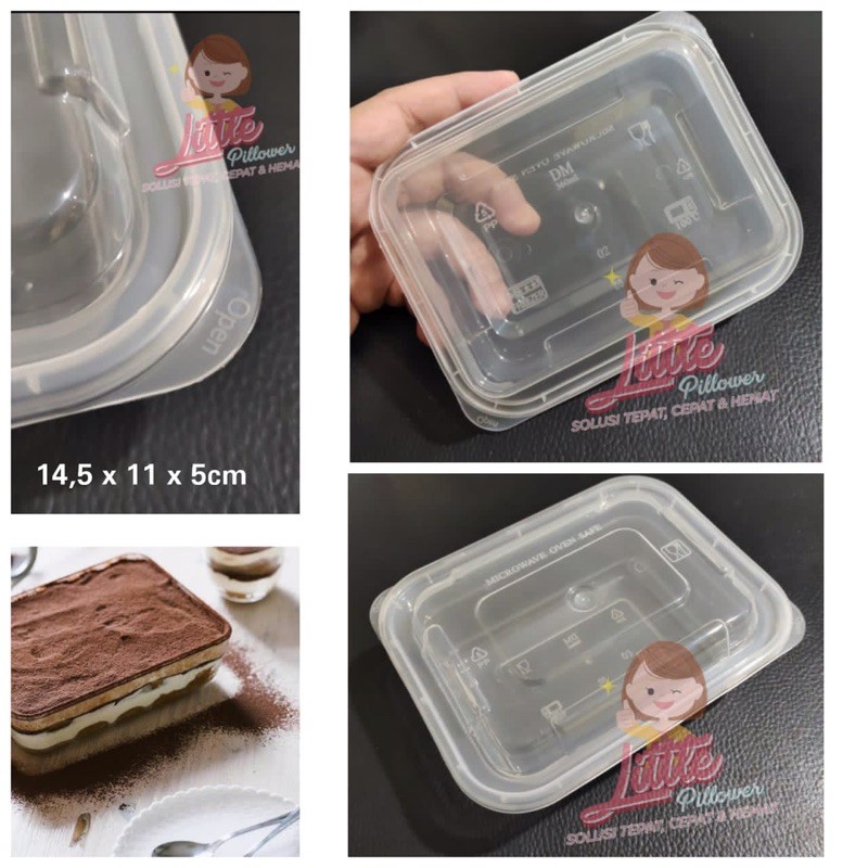 (ISI 50pcs)THINWALL Rec 360ML KOTAK PANJANG  - FOOD CONTAINER BOX