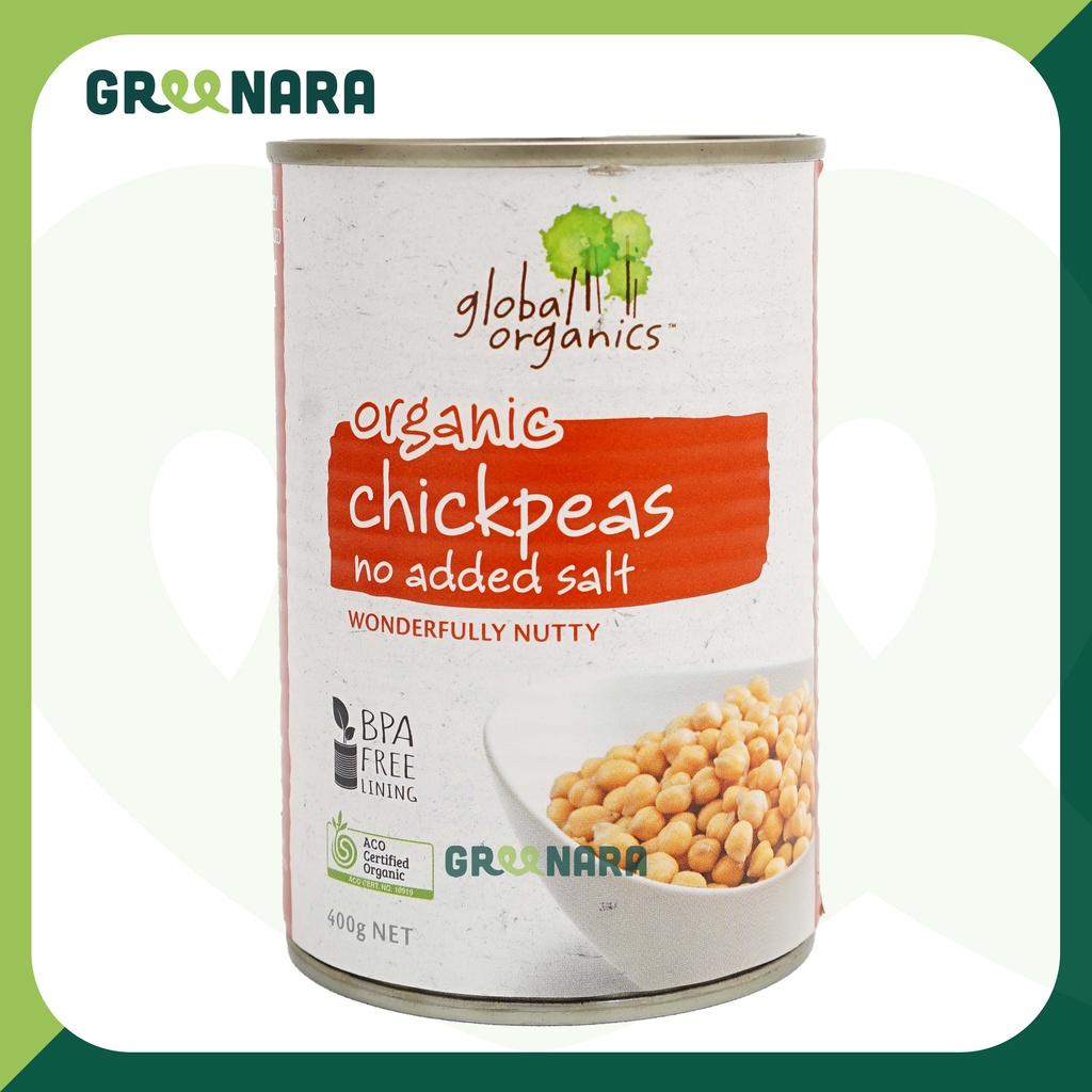 Jual Global Organics Chickpeas No Added Salt 400gr / Kacang Arab Kaleng