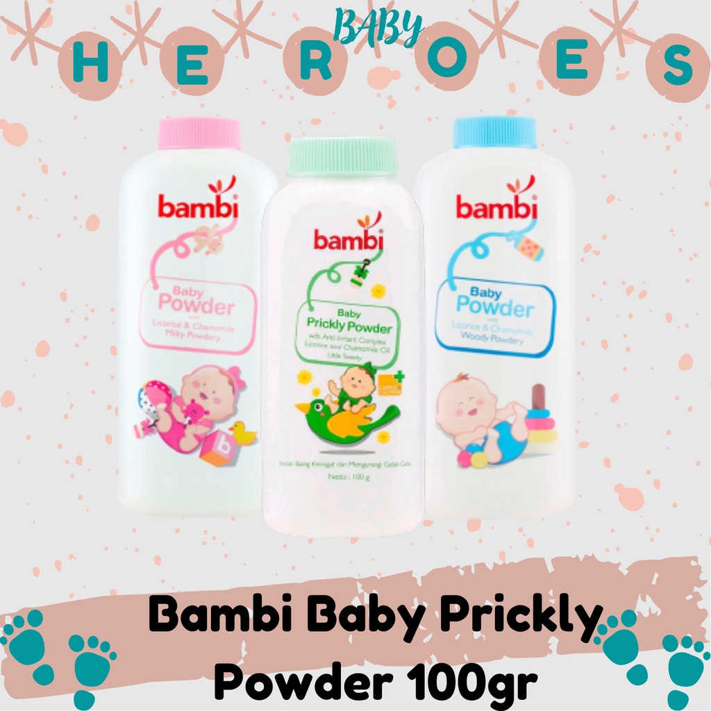 Bambi Baby Prickly Powder 100gr - Bambi Prickly Heat Bedak Anti Iritasi - Bedak Gatal Bayi