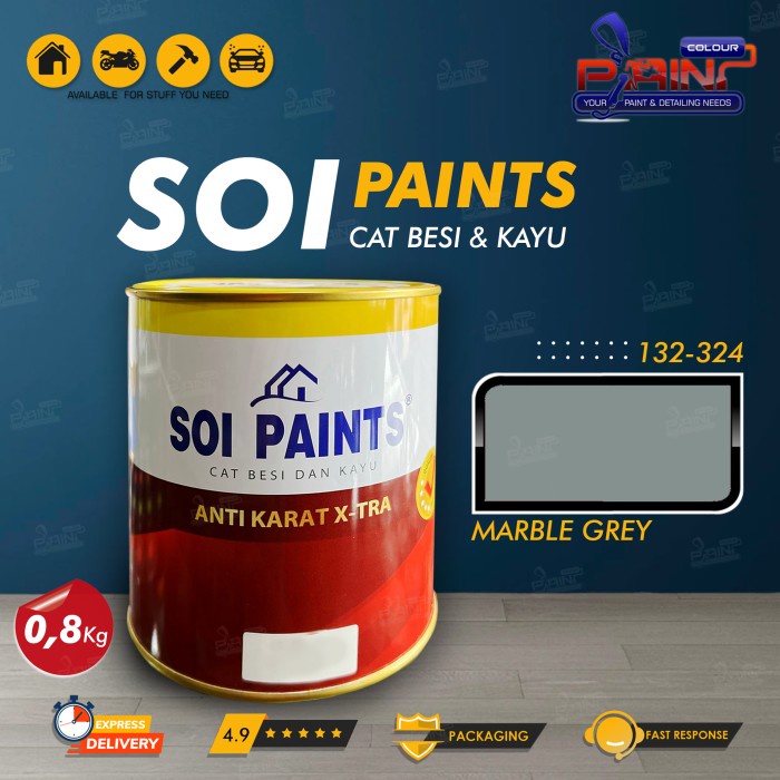 SOI Paints Cat Besi &amp; Kayu 324 MARBLE GREY 0,8kg