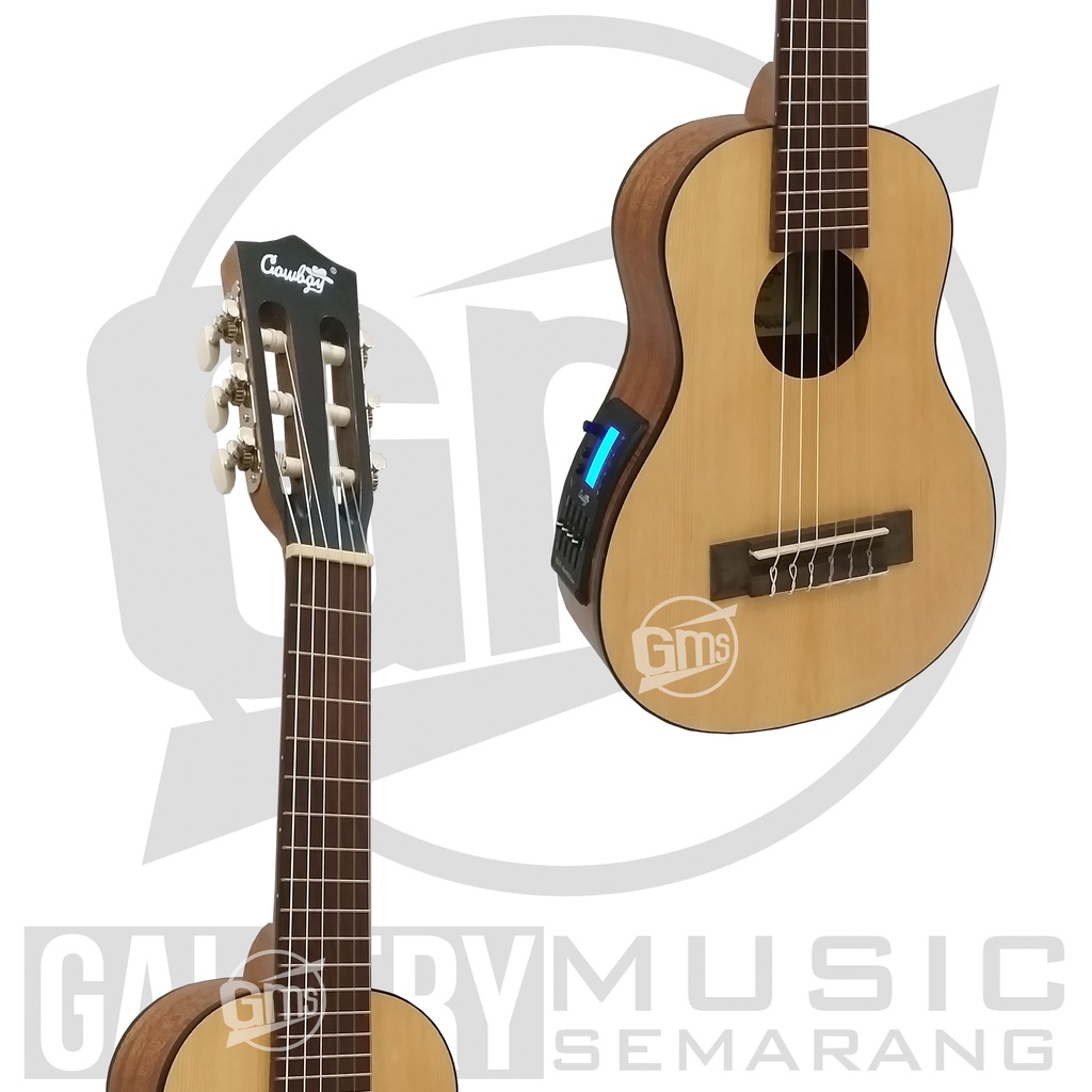 ORIGINAL!!! Guitalele Elektrik Import Merk Cowboy GK-6 NA GK 6NS Equalizer Tuner Cowboy AW-5