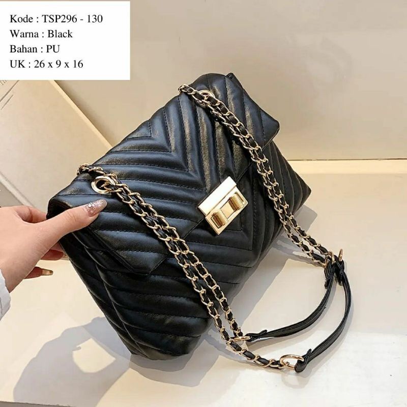 ❤Ready Surabaya  TAS IMPORT READY SURABAYA  TSP296 BLACK