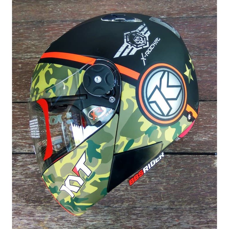 Helm Kyt Rocket Red Fluo Camo Shopee Indonesia