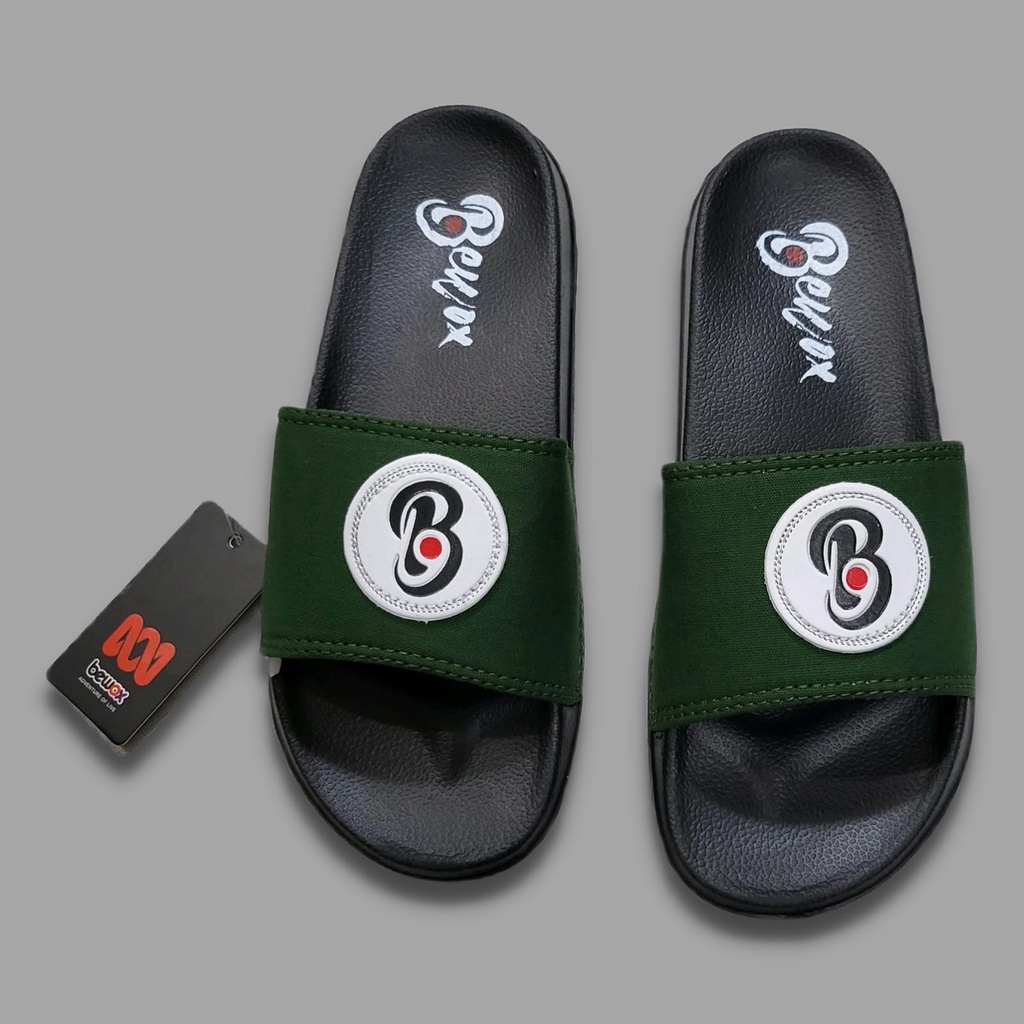 Sandal Selop Distro Pria bewox original brand Logo embosan Slip-on Pria Wanita / Sendal Slide Terbaru Sendal Slop Cowok Laki-Laki Dewasa