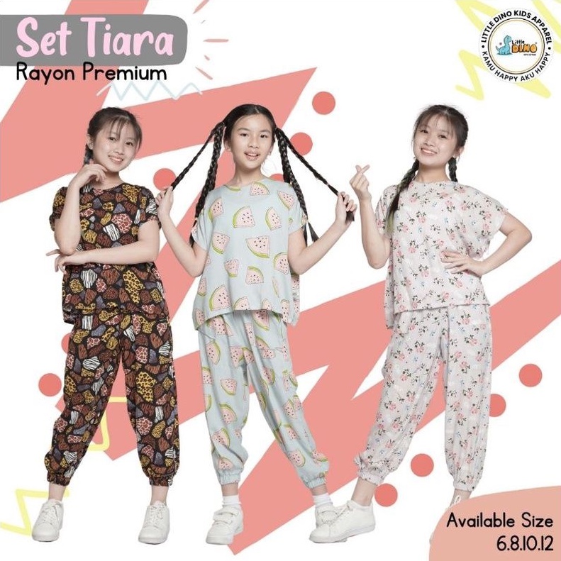 Setelan Anak Tiara Set by Little Dino 6-12 Tahun