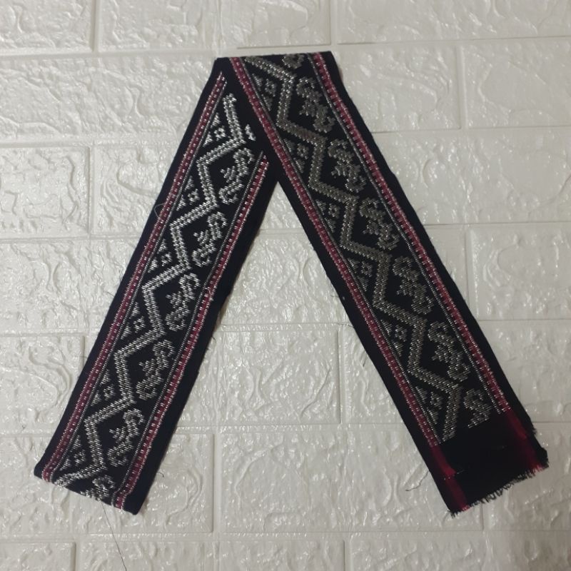 SELENDANG/OBI SONGKET BALI-Hitam silver