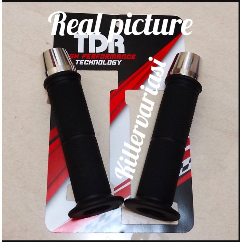 HANDGRIP HANDFAT TDR RACING + JALU STANG CHROME UNIVERSAL SEMUA MOTOR BEAT VARIO SCOOPY MIO MIO J SUPRA JUPITER VEGA VIXION SATRIA FU CB 150 R NINJA DLL