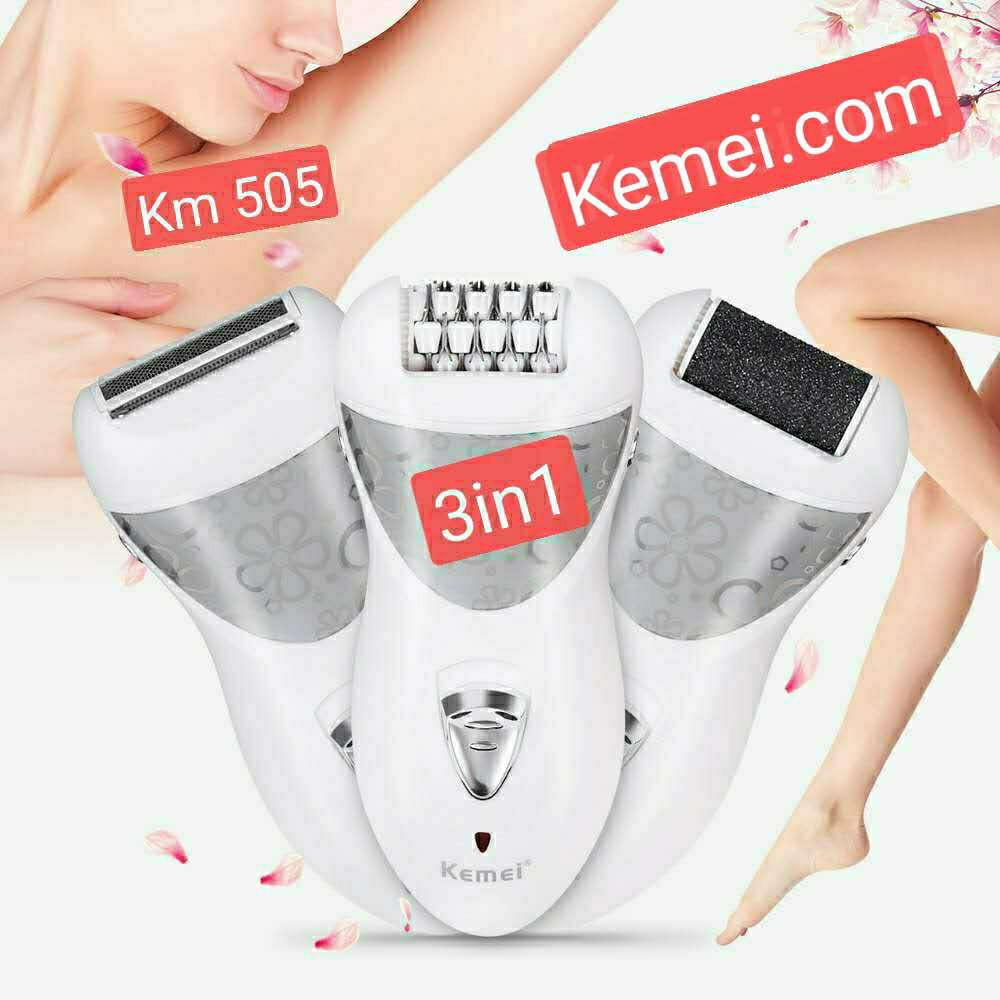 Kemei KM - 505 3 in 1 Electric Rechargeable Cordless Epilator Shaver