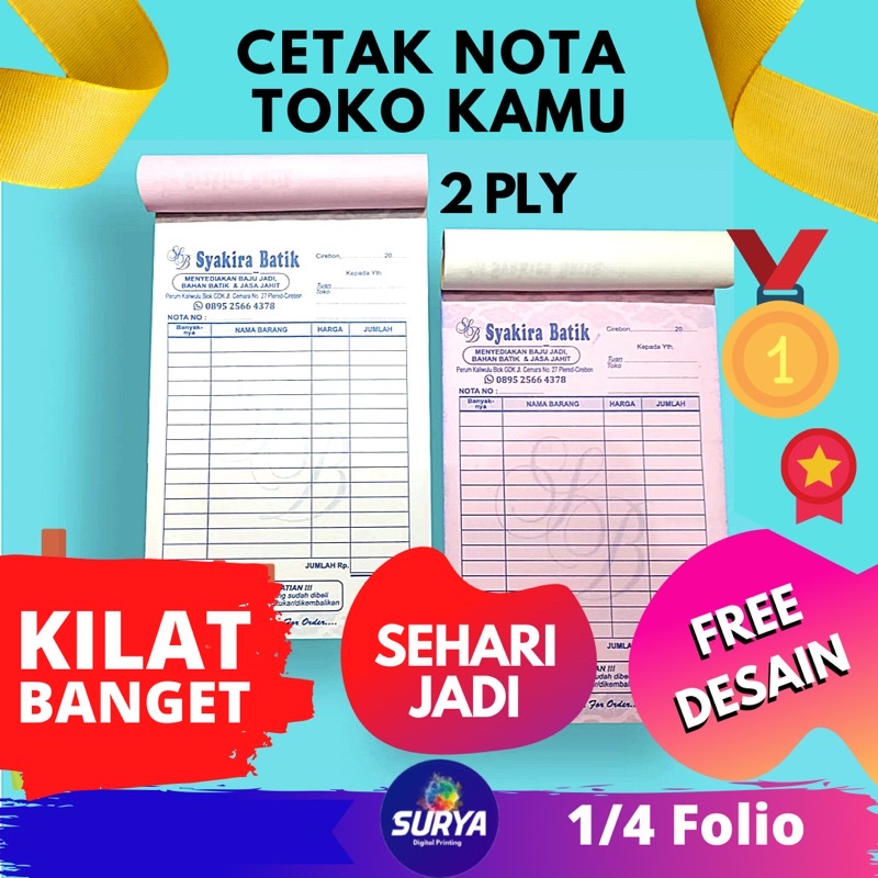 Jual Cetak Nota Olshop Nota Custom 2 Ply Shopee Indonesia 1514