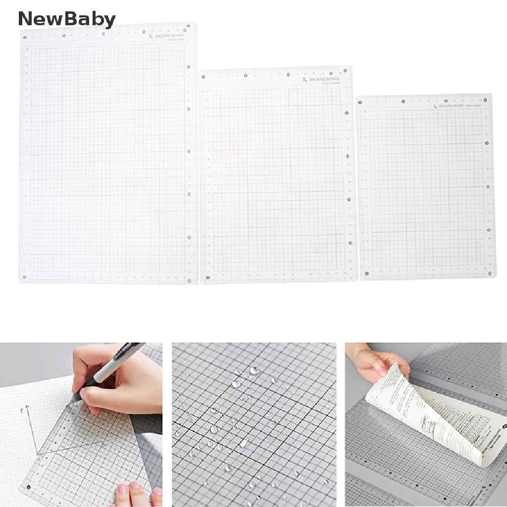 NewBaby A4 B5 A5 PVC Students Writing Desk Pad Transparent Ruler Board Measuring Supplie ID