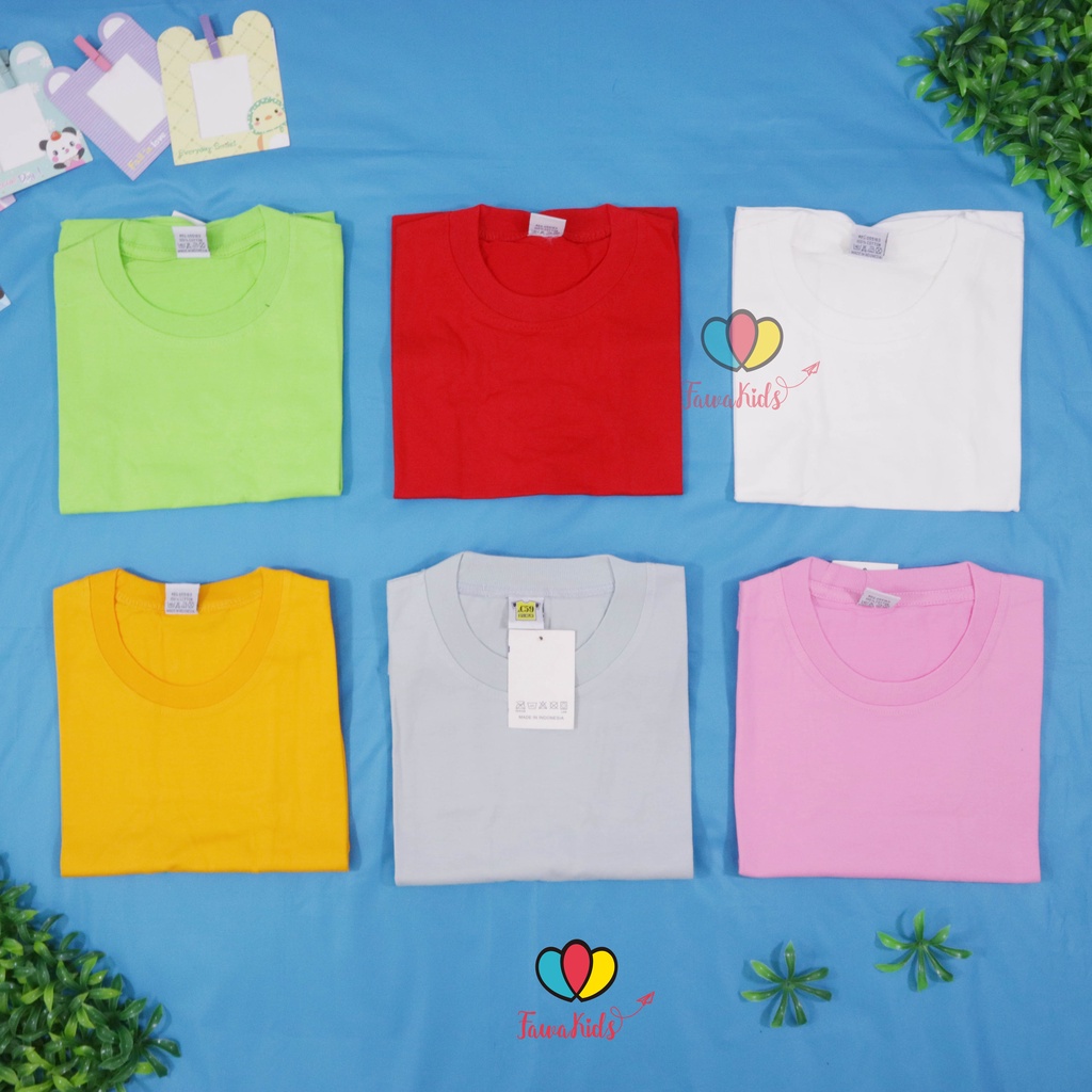 Kaos Oblong uk. 4-6 Tahun all size / Polos Anak Baju Laki Perempuan Murah Adem Atasan Lengan Pendek