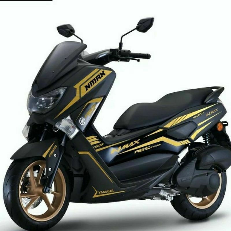 STIKER NMAX GOLD CUTTING STICKER NMAX HITAM 2018