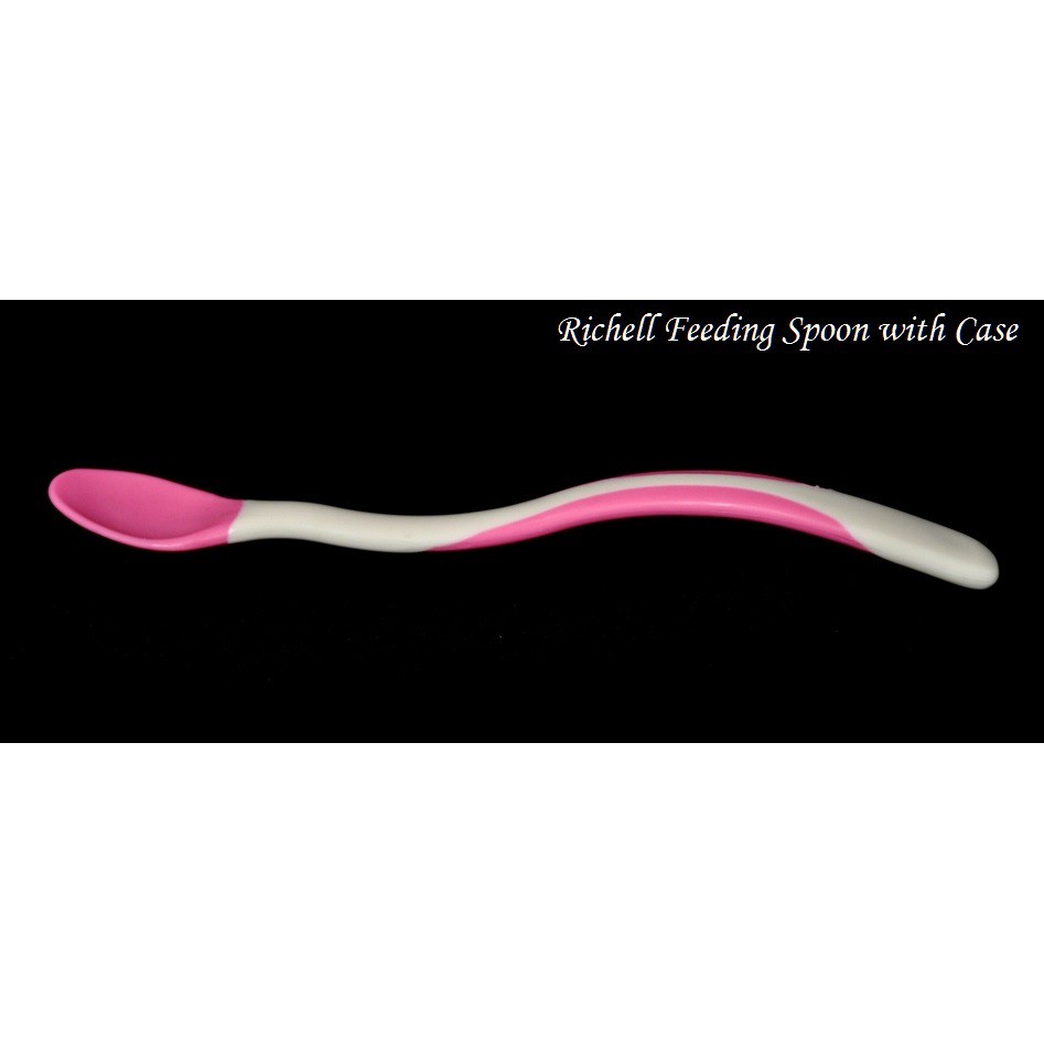 Castle - Richell T.L.I Baby Silicone Spoon - Sendok Silikon Bayi Mandiri - Training Learning Spoon - sendok Pertama Bayi Untuk Makan Sendiri