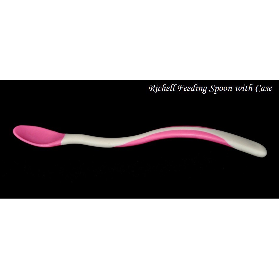 Castle - Richell T.L.I Baby Silicone Spoon - Sendok Silikon Bayi Mandiri - Training Learning Spoon - sendok Pertama Bayi Untuk Makan Sendiri