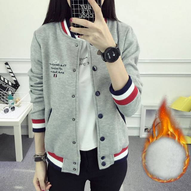 JAKET LIST RIB WANITA GREY BAHAN BABYTERRY - JAKET RIB WANITA l JAKET WAITA l JAKET RIB l JAKET LIST