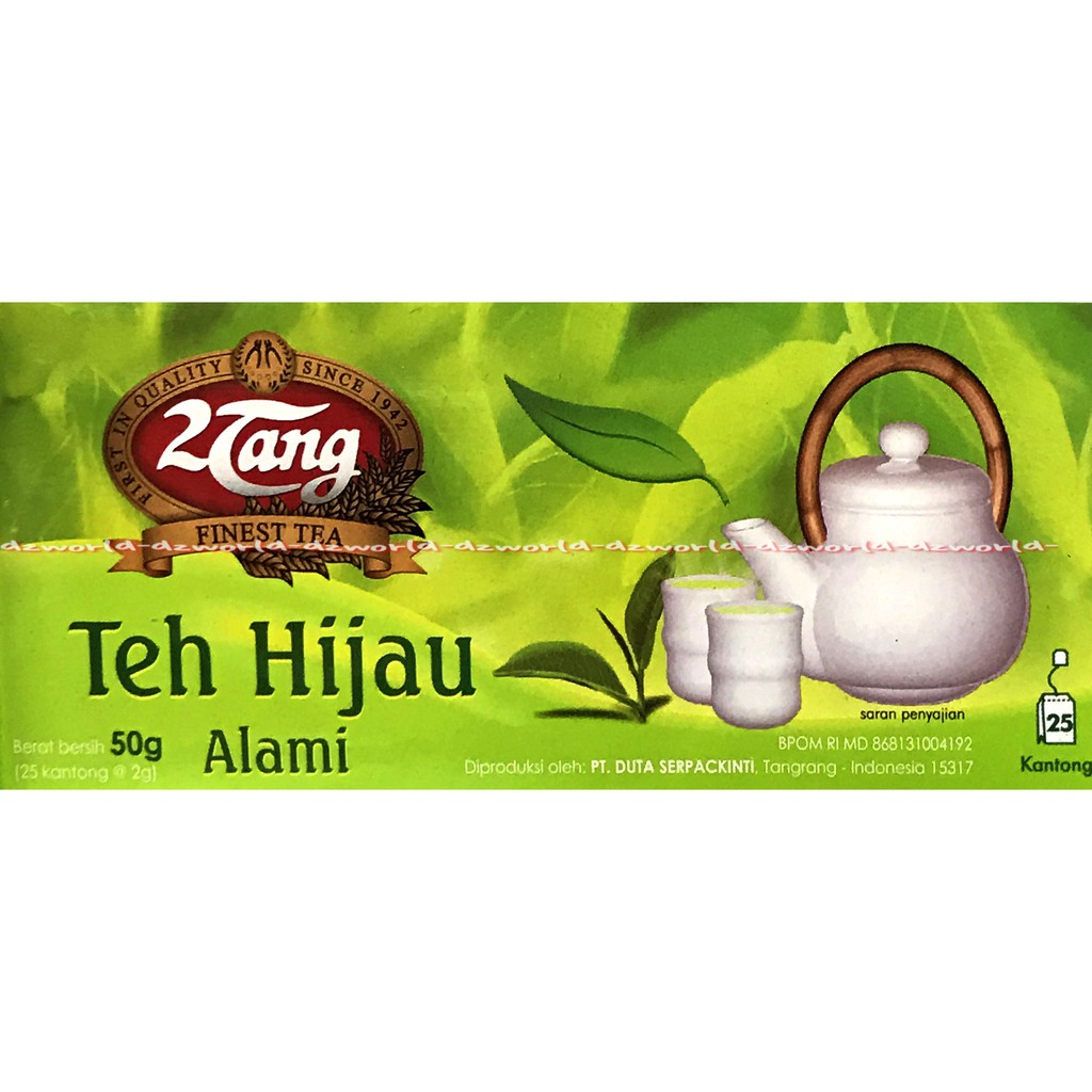 2Tang Green Tea Leaf 50gr Teh Hijau 2 Tang Dua Tang Daun Teh Hijau Kemasan Bubuk Teh