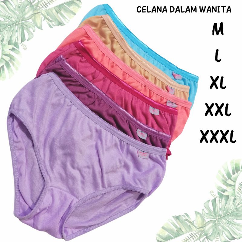 1 Pcs Celana Dalam CD Wanita Polos Halus Murah Nyaman Size M L XL L3 L4 Celana Dalam Wanita Remaja Dewasa CD Cewek Celana Dalam Yongme Lusinan Dalaman Murah