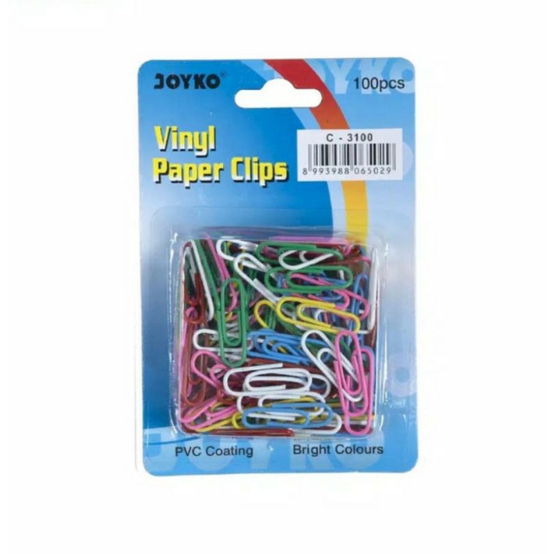 Klip Kertas Warna / Paper Clip Vinyl Joyko C-3100
