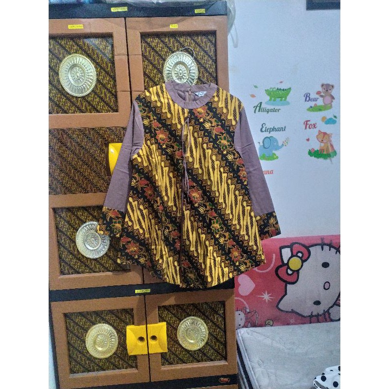 JUAL MURAH/NEGO Atasan Batik Edness Kayla coklat