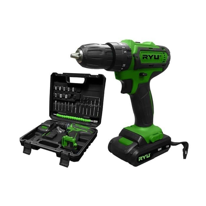 Mesin Bor Beton Baterai 20V / Cordless Drill / Bor Tanpa Kabel RYU 20v