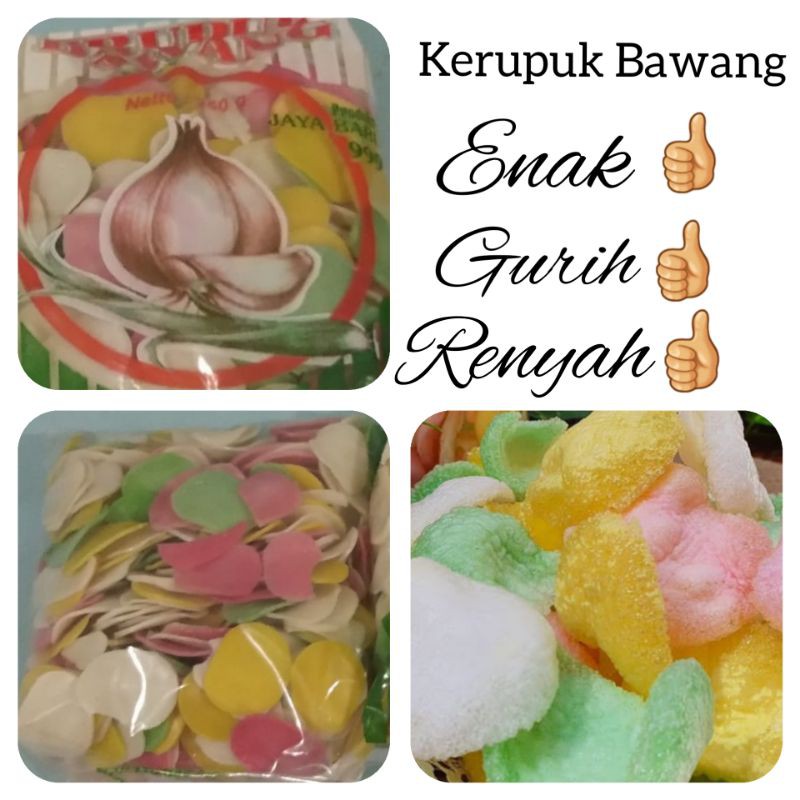 

kerupuk bawang mentah warna warni enak gurih halal