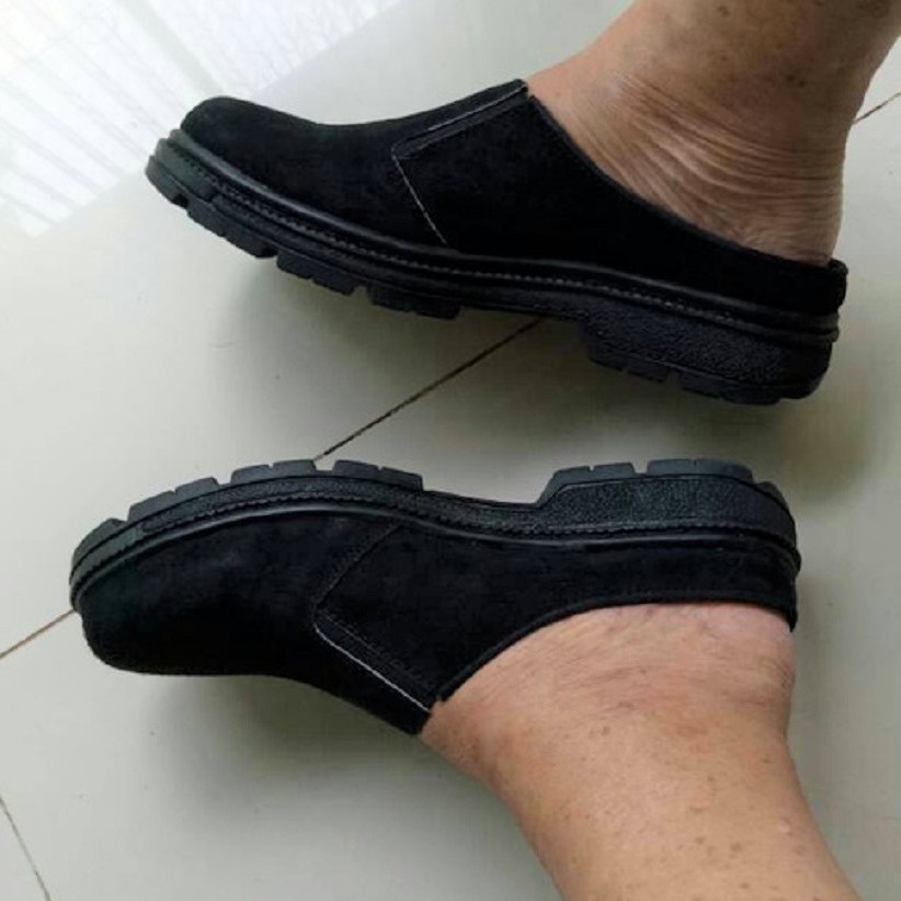 SANDAL SLOP TUTONG BUSTONG SLIDE SHOES KULIT SAPI ASLI PREMIUM PRIA UKURAN BESAR JUMBO