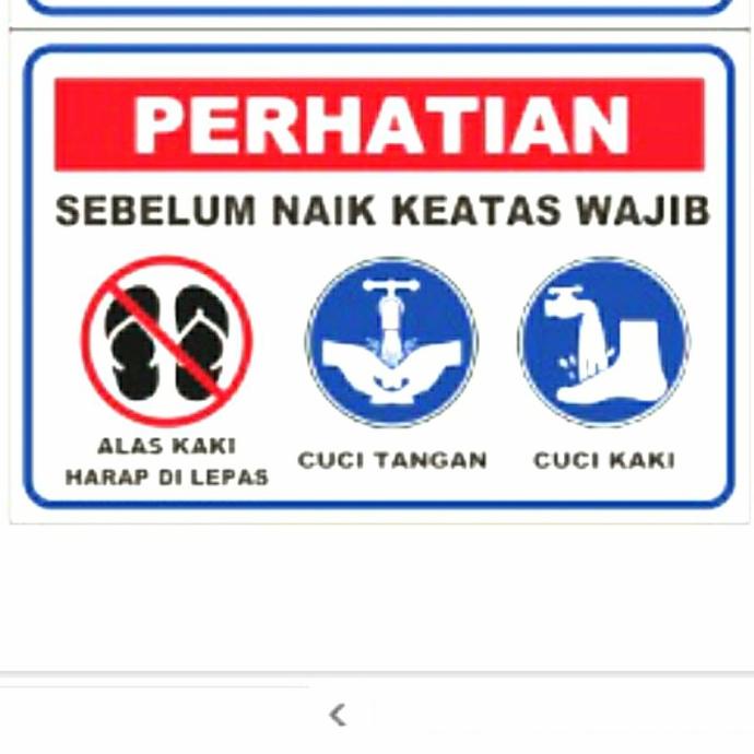 

akrilik/stiker PERHATIAN ALAS KAKI