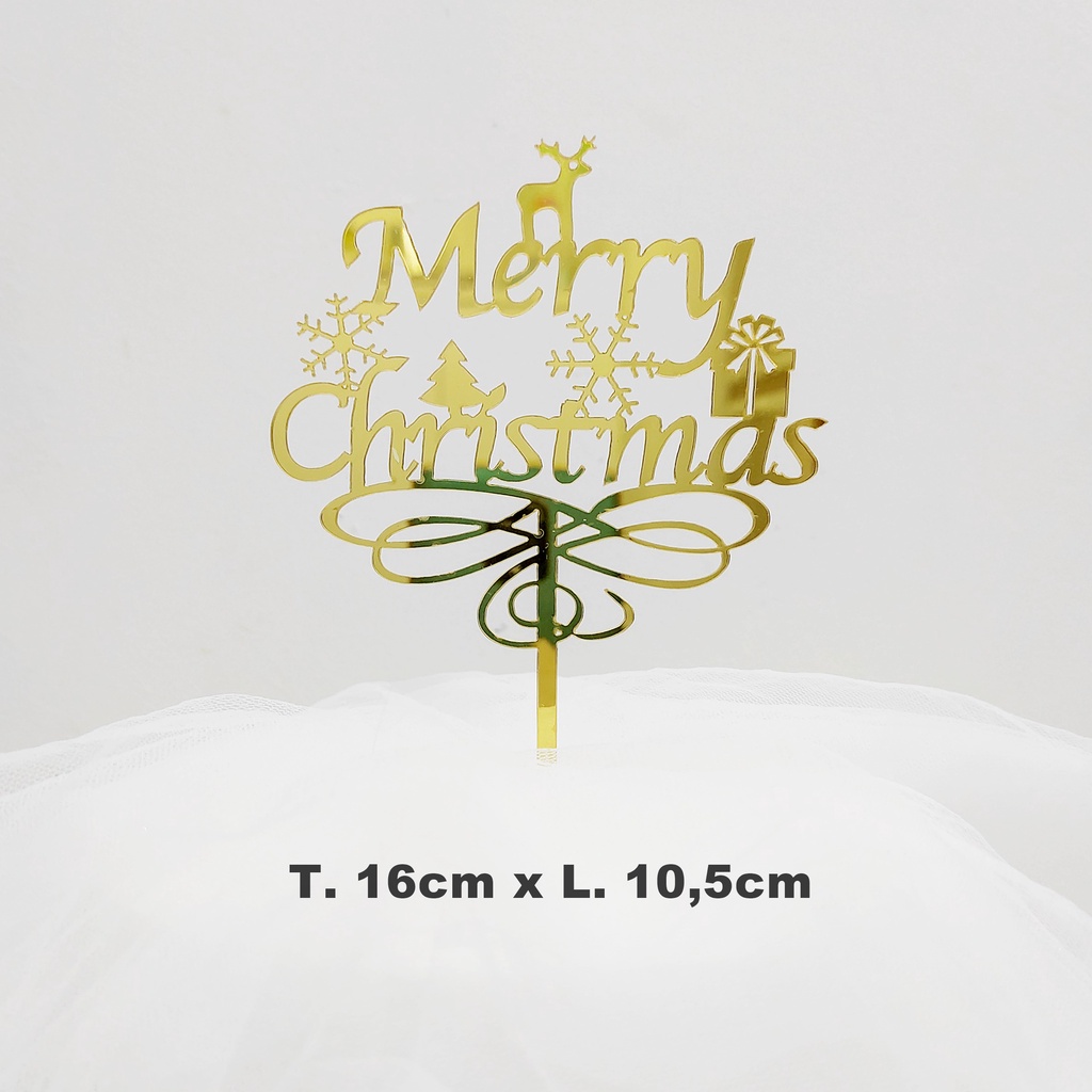

Topper Akrilik Merry Christmas (TMC.001), Topper Akrilik Kue