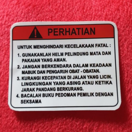 

Sticker / Striping / Lis body motor PERHATIAN (utk motor Suzuki)