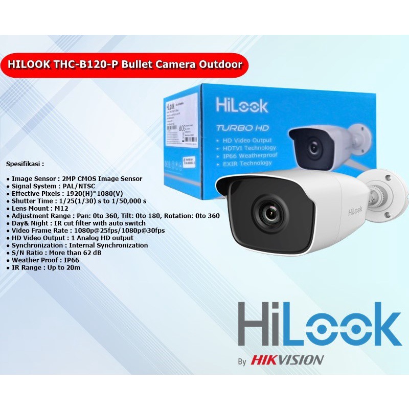 HILOOK 2MP KAMERA OUTDOOR THC-B120-PC termurah