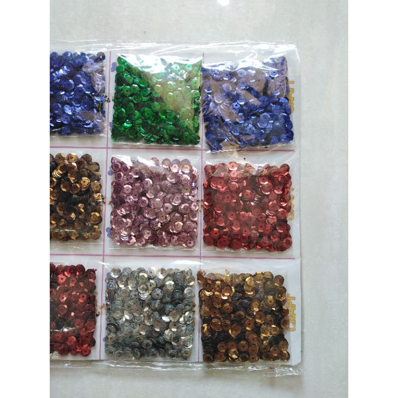 payet sequin ramborci daun bintang kupu hiasan prakarya set mix warna