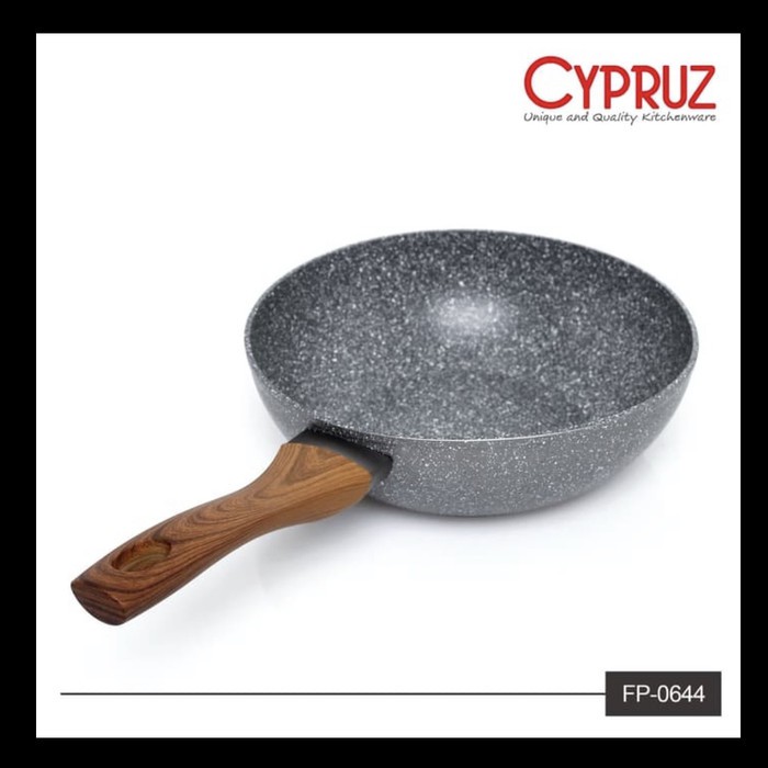 Cypruz Wok Fry Pan Induksi Wajan Penggorengan Marble 28 cm FP-0644