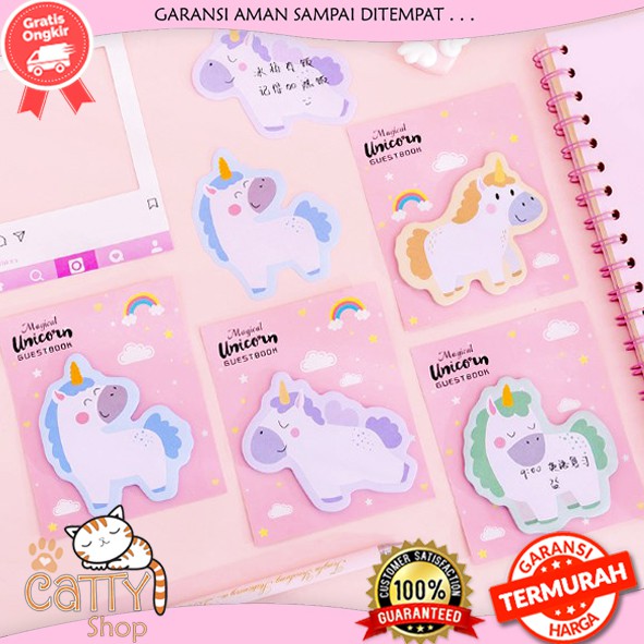 CATTY STICKY NOTE UNICORN - STICKY NOTE KUDA PONI - MEMO MINI UNICORN - MEMO